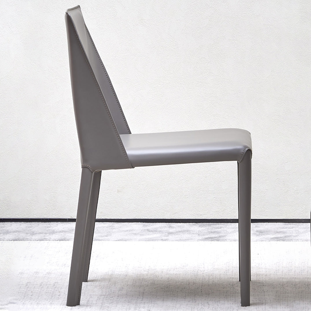Sillas de comedor sin brazo de cuero sintética silla de comedor moderna para casa
