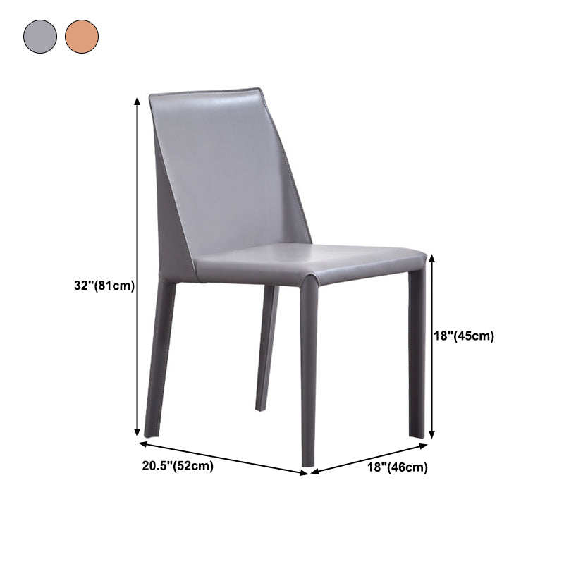 Sillas de comedor sin brazo de cuero sintética silla de comedor moderna para casa
