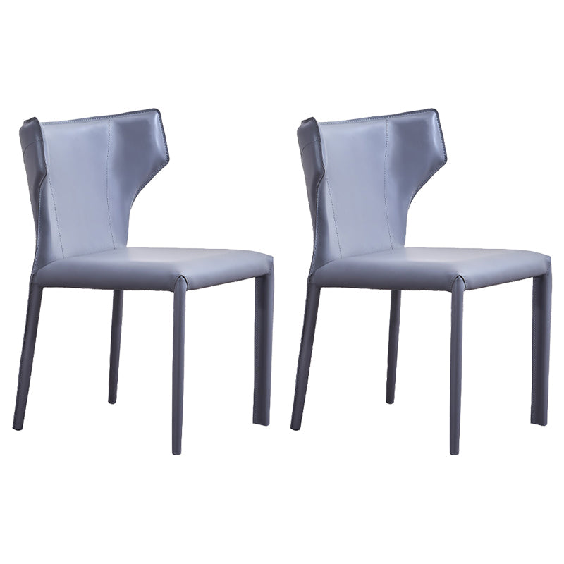 Sedia laterale di Wingback Fuce sedie da pranzo senza bracciole in pelle per la casa