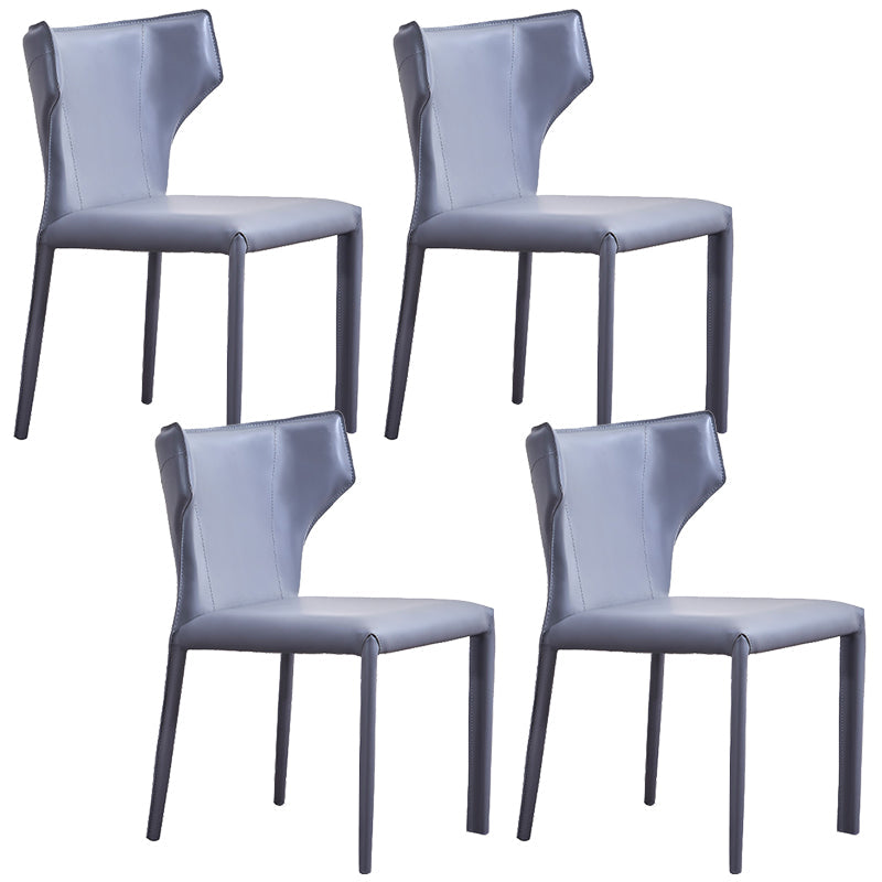 Sedia laterale di Wingback Fuce sedie da pranzo senza bracciole in pelle per la casa