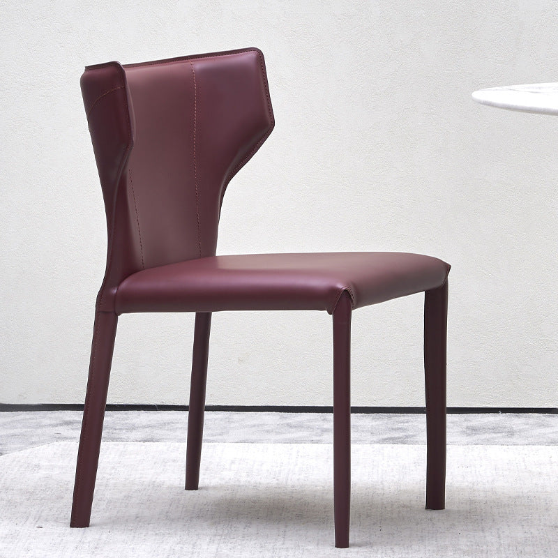 Sedia laterale di Wingback Fuce sedie da pranzo senza bracciole in pelle per la casa
