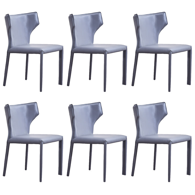 Sedia laterale di Wingback Fuce sedie da pranzo senza bracciole in pelle per la casa