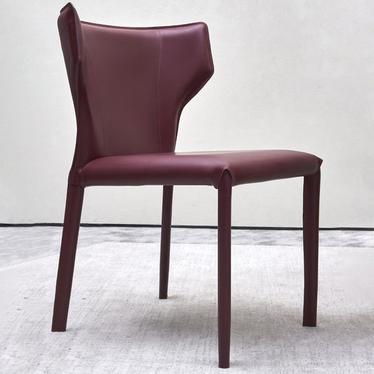 Wingback Side Chair Faux Leather Armless Dining Chairs for Home