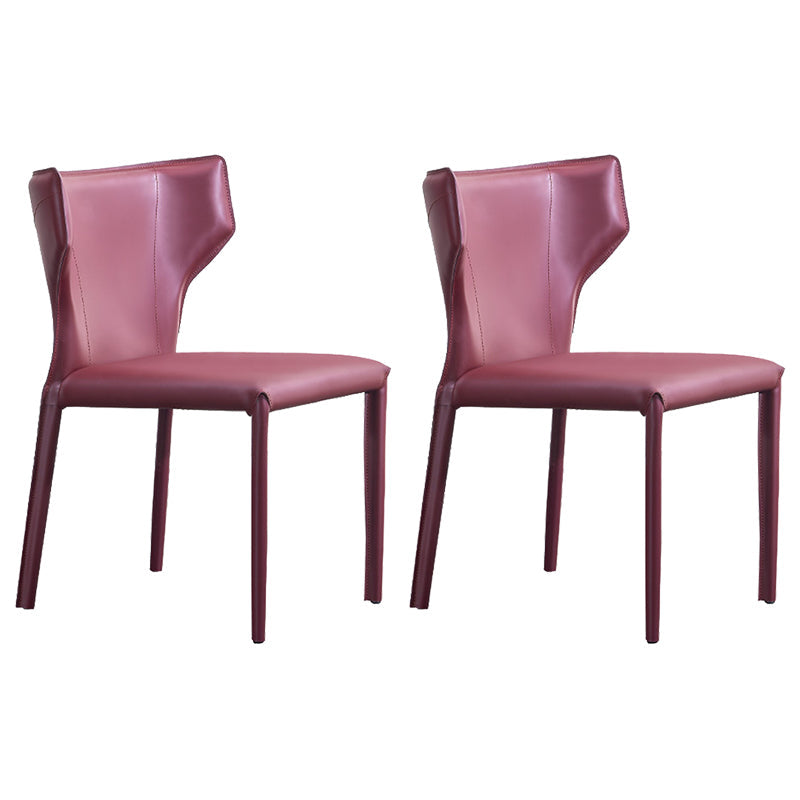 Sedia laterale di Wingback Fuce sedie da pranzo senza bracciole in pelle per la casa