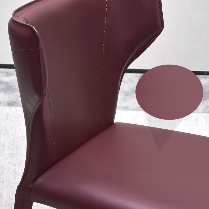 Sedia laterale di Wingback Fuce sedie da pranzo senza bracciole in pelle per la casa