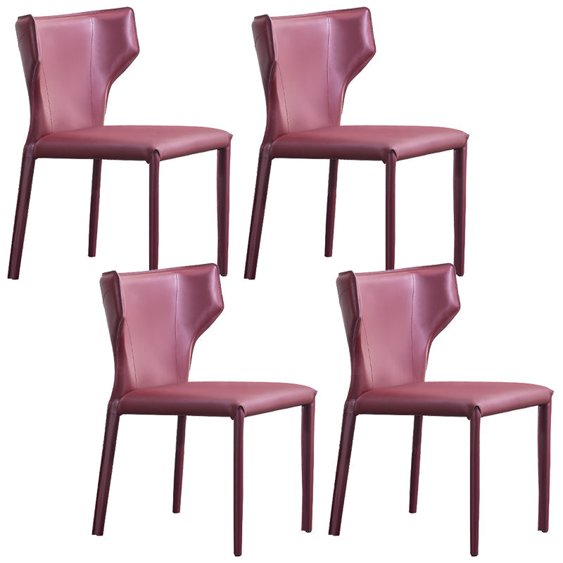 Sedia laterale di Wingback Fuce sedie da pranzo senza bracciole in pelle per la casa