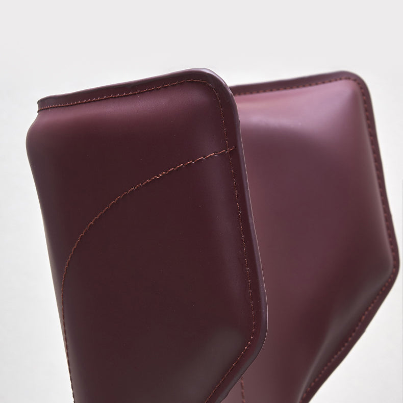 Sedia laterale di Wingback Fuce sedie da pranzo senza bracciole in pelle per la casa