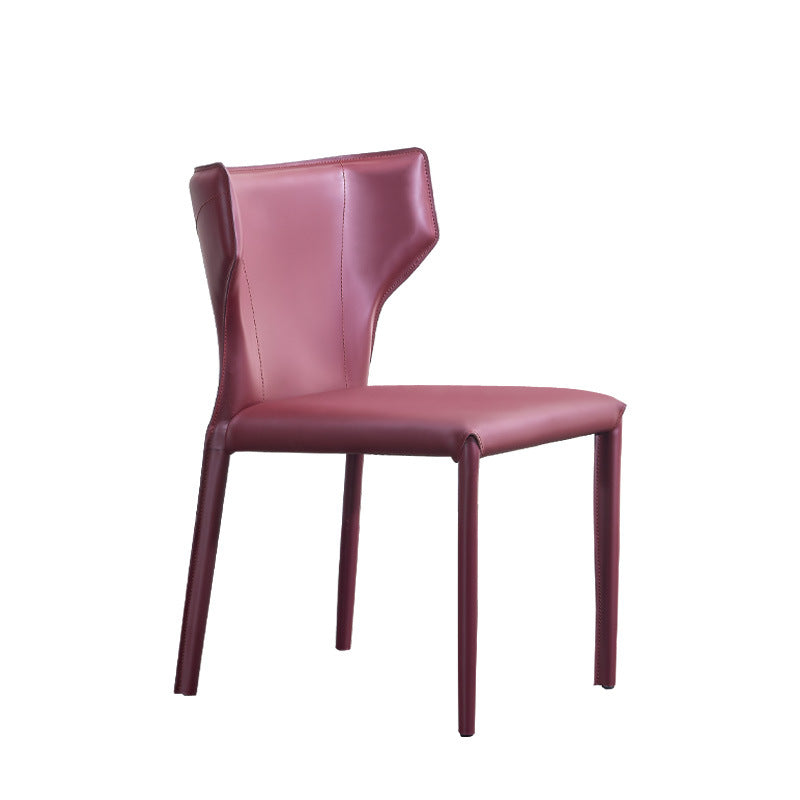Sedia laterale di Wingback Fuce sedie da pranzo senza bracciole in pelle per la casa
