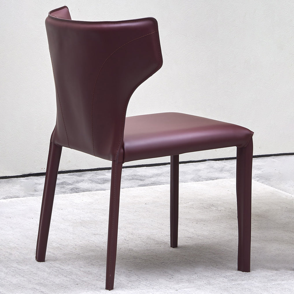 Sedia laterale di Wingback Fuce sedie da pranzo senza bracciole in pelle per la casa