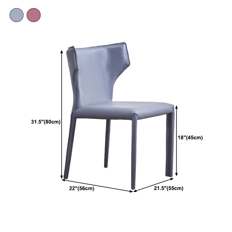 Sedia laterale di Wingback Fuce sedie da pranzo senza bracciole in pelle per la casa