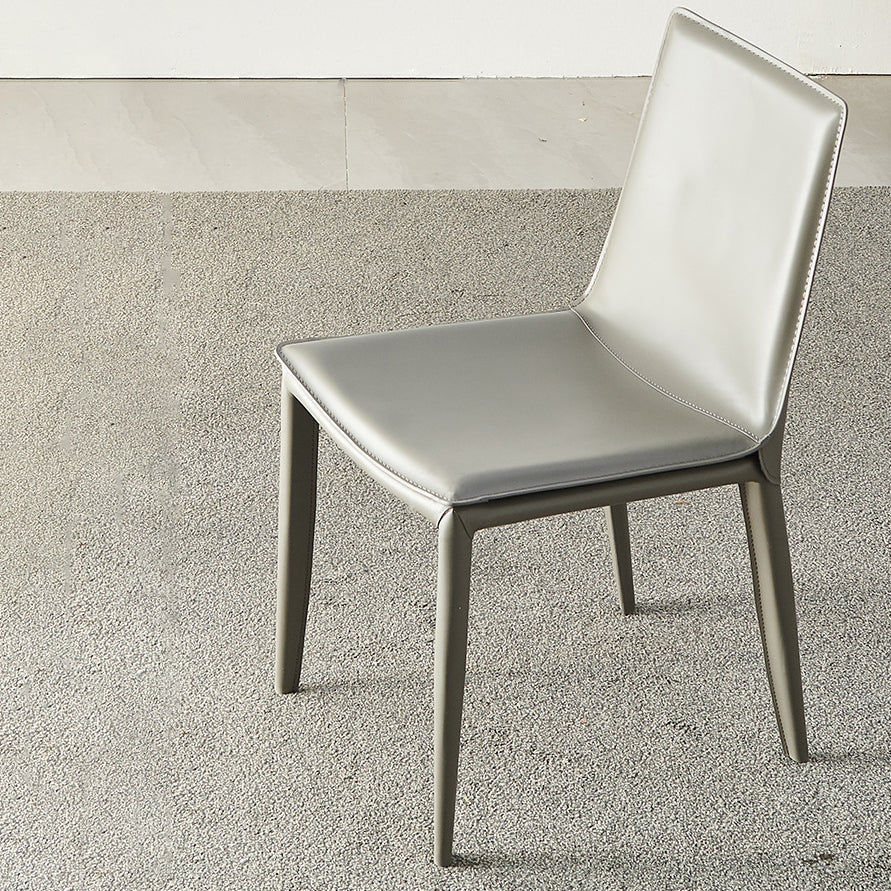 Eigentijdse armloze eetkamerstoelen faux lederen eetkamerstoel