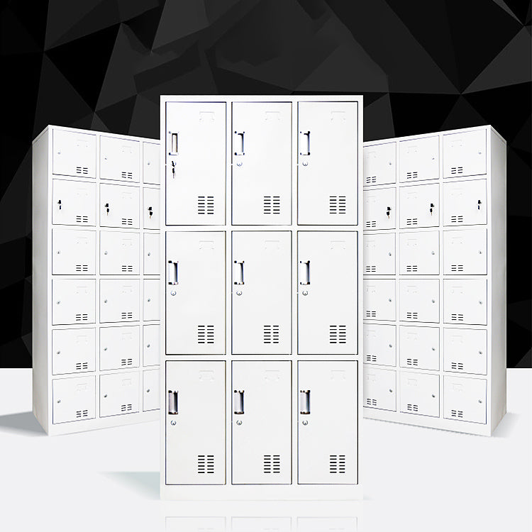 Grijze kast met metalen deur moderne scharnierende deur opbergkast voor thuis