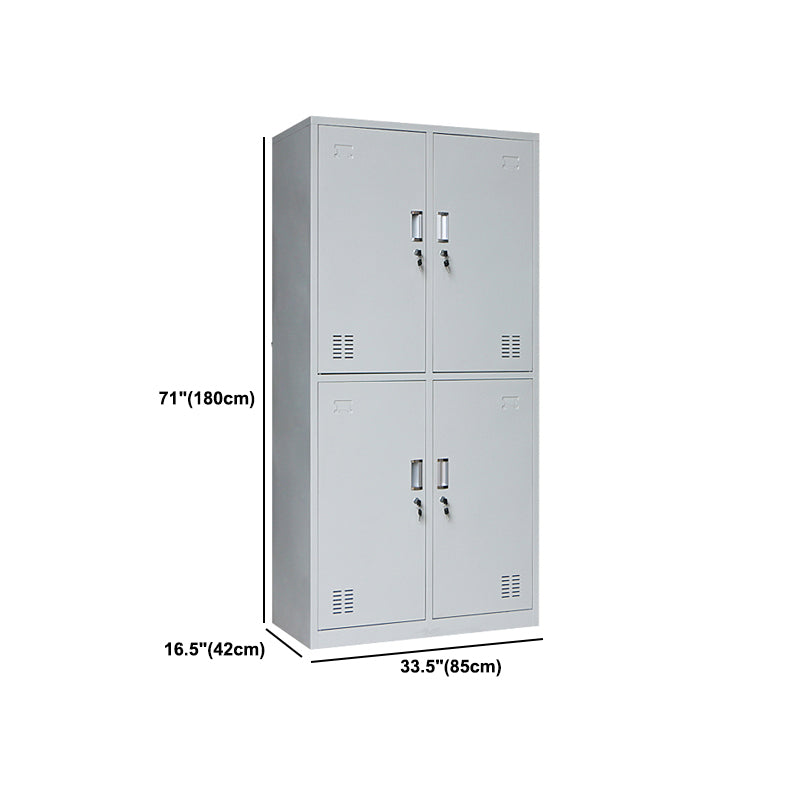 Grijze kast met metalen deur moderne scharnierende deur opbergkast voor thuis