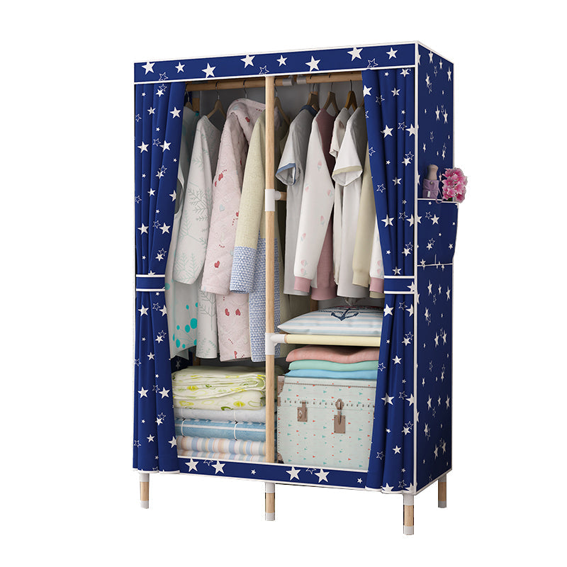 Modern Style Wardrobe Armoire Meringue Wood Frame Wardrobe,33.5"L x 17.7"W x 63"H