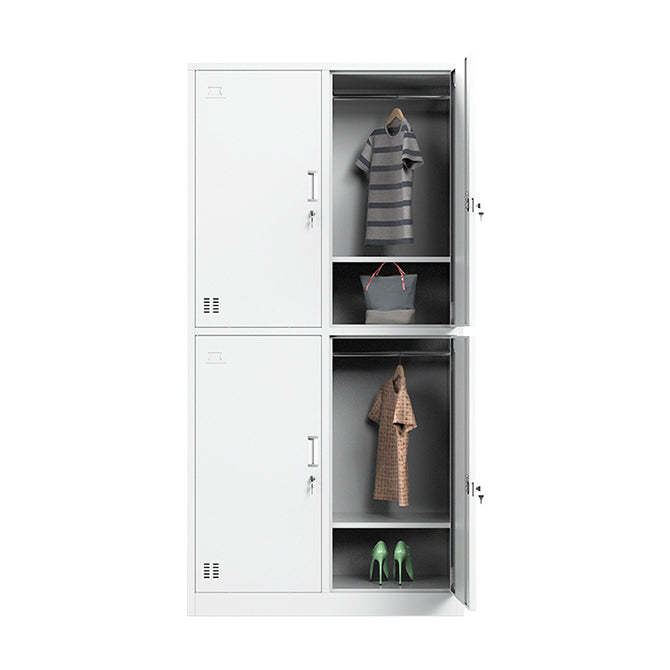 Eigentijdse stalen opbergkast wit metaal scharnierende deurkast