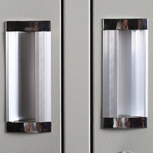 Gabinete de almacenamiento de acero contemporáneo gabinete de puerta con bisagras de metal blanco