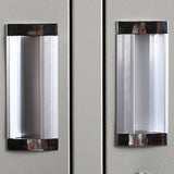 Eigentijdse stalen opbergkast wit metaal scharnierende deurkast