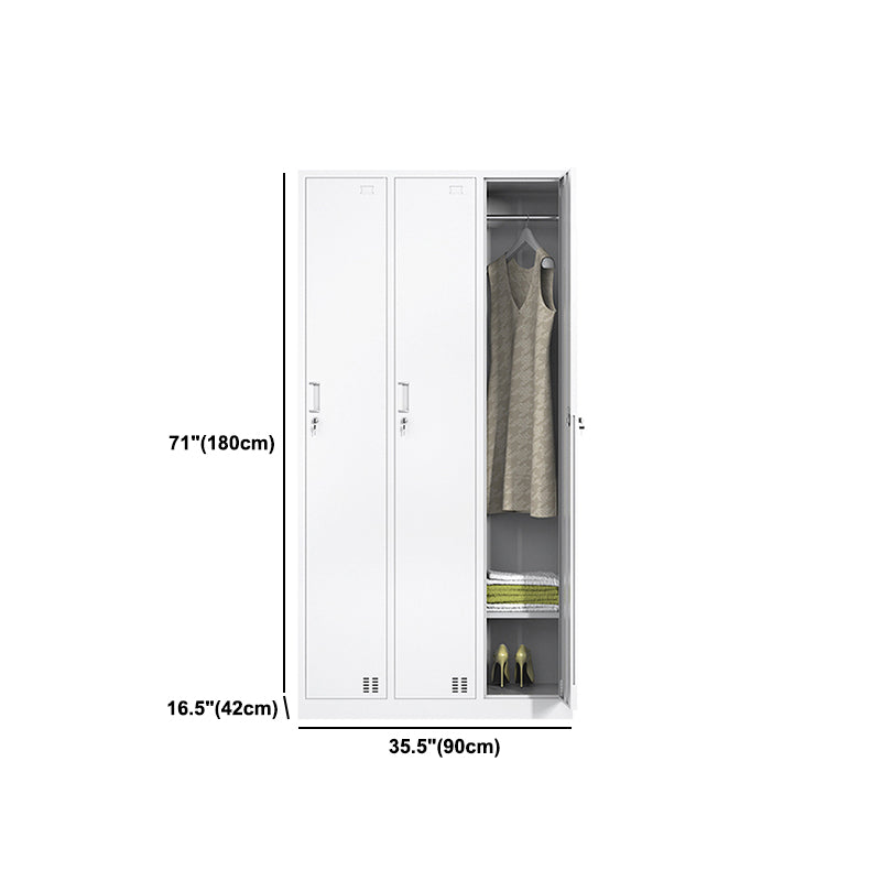 Eigentijdse stalen opbergkast wit metaal scharnierende deurkast