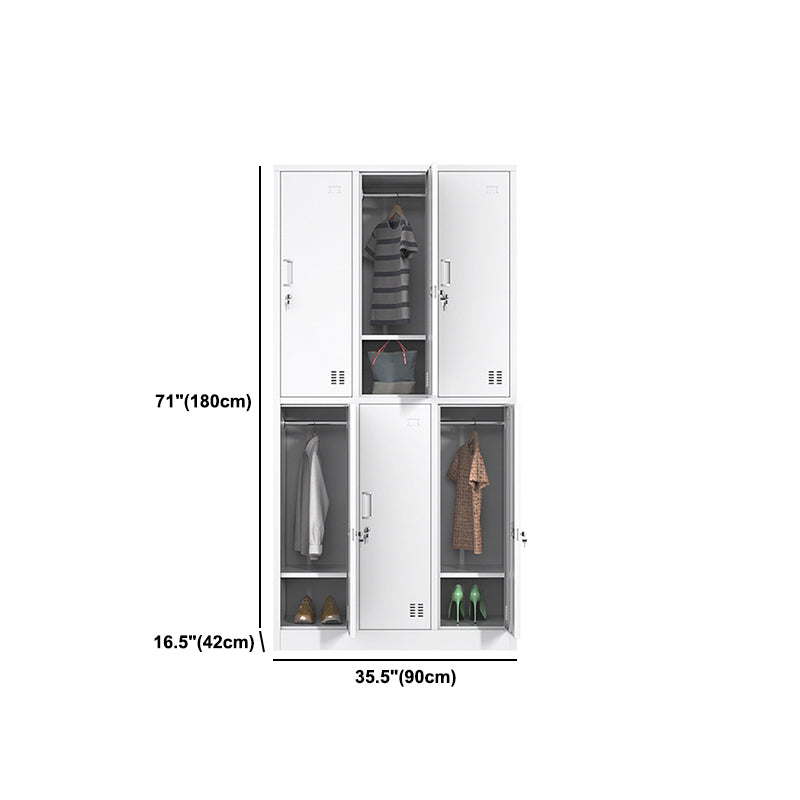 Eigentijdse stalen opbergkast wit metaal scharnierende deurkast