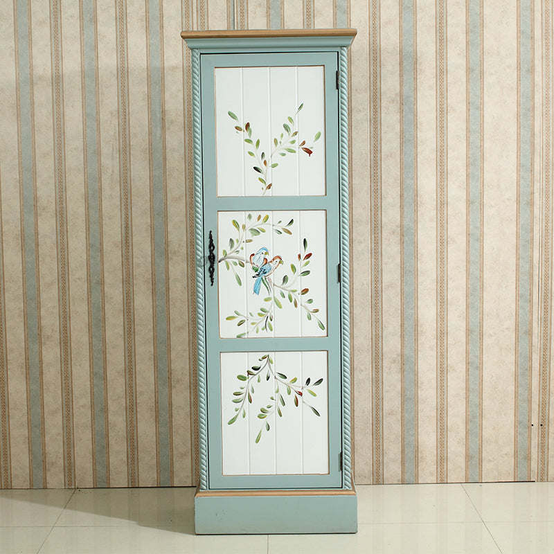 Solid Wood Matte Finish Storage Cabinet Coastal Cabinet with Hinged Door Light Green Clearhalo 'Armoires & Wardrobes' 'armoires_wardrobes' 'Bedroom Furniture' 'furn' 'furn_armoires_wardrobes' 'Furniture' 5590312