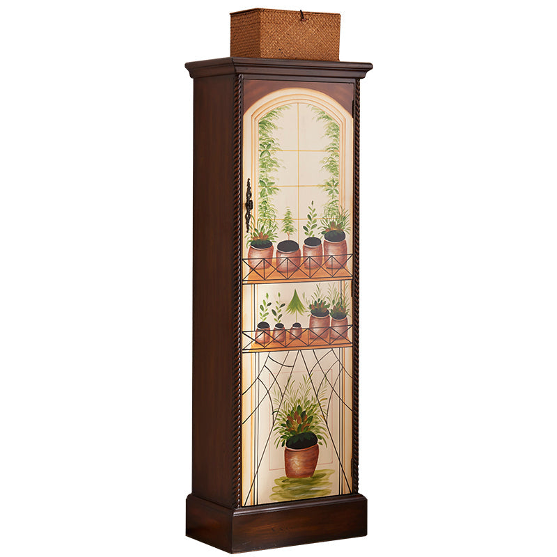 Solid Wood Matte Finish Storage Cabinet Coastal Cabinet with Hinged Door Brown Clearhalo 'Armoires & Wardrobes' 'armoires_wardrobes' 'Bedroom Furniture' 'furn' 'furn_armoires_wardrobes' 'Furniture' 5590313