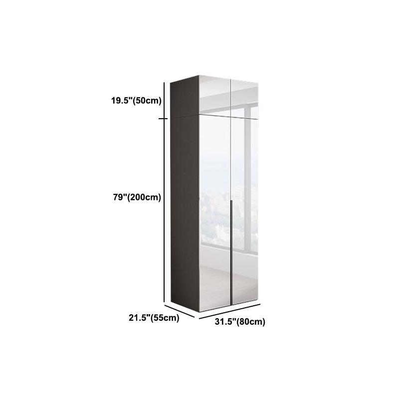 Guardaroba a specchio bianco armadio ingegnerizzato in legno.