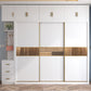 Wit gemanipuleerde houten garderobe armoire moderne schuifdeur garderobe