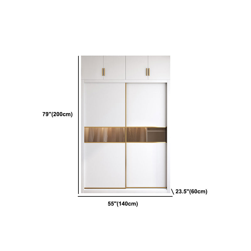 Wit gemanipuleerde houten garderobe armoire moderne schuifdeur garderobe