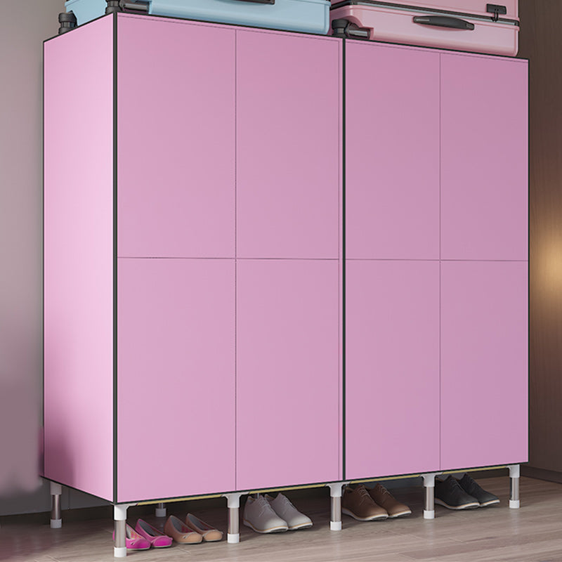 Armario de marco de metal plateado Armario de vestuario de estilo moderno para dormitorio