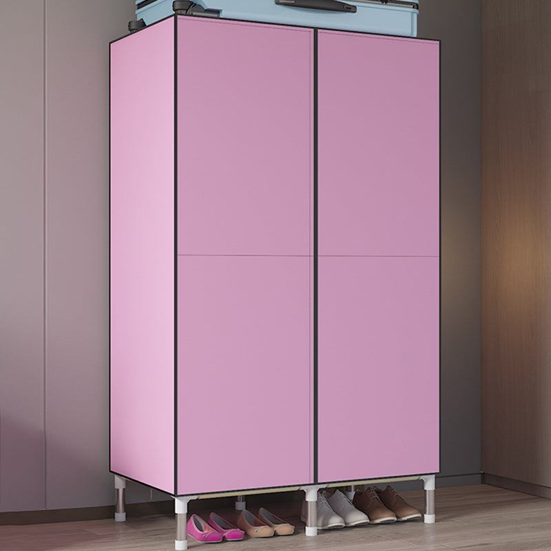 Armario de marco de metal plateado Armario de vestuario de estilo moderno para dormitorio