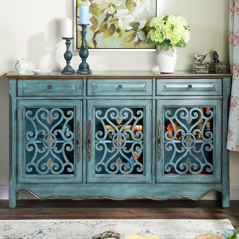 Glam Style Server Solid Wood Sideboard with Door for Dining Room Clearhalo 'buffet_sideboard' 'Buffets & Sideboards' 'furn' 'furn_buffet_sideboard' 'Furniture' 'Kitchen & Dining Furniture' 5590823