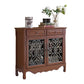 Glam Style Server Solid Wood Sideboard with Door for Dining Room 40.9"L x 11"W x 36.2"H Brown Clearhalo 'buffet_sideboard' 'Buffets & Sideboards' 'furn' 'furn_buffet_sideboard' 'Furniture' 'Kitchen & Dining Furniture' 5590830