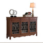 Glam Style Server Solid Wood Sideboard with Door for Dining Room 60.2"L x 12"W x 36.2"H Brown Clearhalo 'buffet_sideboard' 'Buffets & Sideboards' 'furn' 'furn_buffet_sideboard' 'Furniture' 'Kitchen & Dining Furniture' 5590832