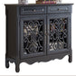 Glam Style Server Solid Wood Sideboard with Door for Dining Room 40.9"L x 11"W x 36.2"H Black Clearhalo 'buffet_sideboard' 'Buffets & Sideboards' 'furn' 'furn_buffet_sideboard' 'Furniture' 'Kitchen & Dining Furniture' 5590834