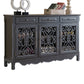 Glam Style Server Solid Wood Sideboard with Door for Dining Room 60.2"L x 12"W x 36.2"H Black Clearhalo 'buffet_sideboard' 'Buffets & Sideboards' 'furn' 'furn_buffet_sideboard' 'Furniture' 'Kitchen & Dining Furniture' 5590836