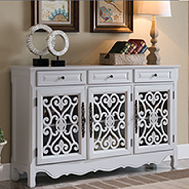 Glam Style Server Solid Wood Sideboard with Door for Dining Room Clearhalo 'buffet_sideboard' 'Buffets & Sideboards' 'furn' 'furn_buffet_sideboard' 'Furniture' 'Kitchen & Dining Furniture' 5590839