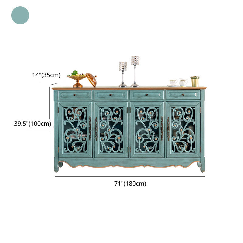 Glam Style Server Solid Wood Sideboard with Door for Dining Room Clearhalo 'buffet_sideboard' 'Buffets & Sideboards' 'furn' 'furn_buffet_sideboard' 'Furniture' 'Kitchen & Dining Furniture' 5590842