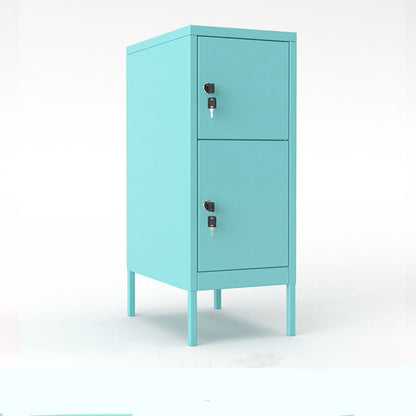 Contemporary Style Side Board Metal Sideboard for Dining Room 13"L x 20"W x 34"H Blue Clearhalo 'buffet_sideboard' 'Buffets & Sideboards' 'furn' 'furn_buffet_sideboard' 'Furniture' 'Kitchen & Dining Furniture' 5590846