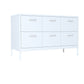 Contemporary Style Side Board Metal Sideboard for Dining Room 46.9"L x 17.7"W x 29.9"H White Clearhalo 'buffet_sideboard' 'Buffets & Sideboards' 'furn' 'furn_buffet_sideboard' 'Furniture' 'Kitchen & Dining Furniture' 5590860