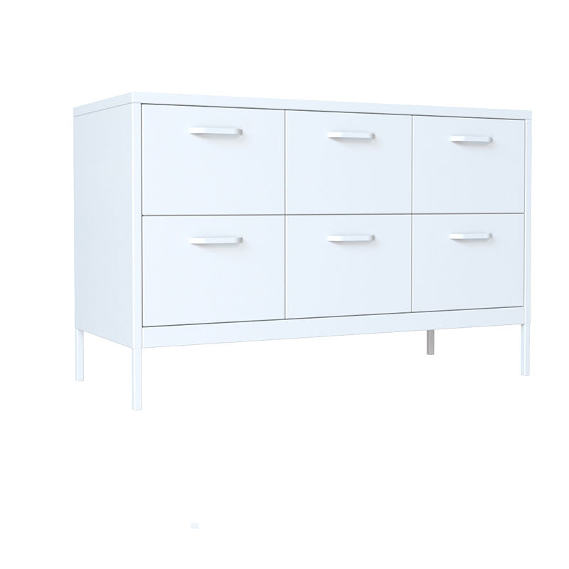 Contemporary Style Side Board Metal Sideboard for Dining Room 46.9"L x 17.7"W x 29.9"H White Clearhalo 'buffet_sideboard' 'Buffets & Sideboards' 'furn' 'furn_buffet_sideboard' 'Furniture' 'Kitchen & Dining Furniture' 5590860