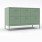 Contemporary Style Side Board Metal Sideboard for Dining Room 47"L x 20"W x 30"H Green Clearhalo 'buffet_sideboard' 'Buffets & Sideboards' 'furn' 'furn_buffet_sideboard' 'Furniture' 'Kitchen & Dining Furniture' 5590863