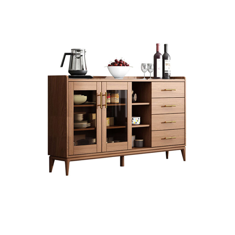 Zeitgenössischer Sideboard Brauner Holzrahmen Sideboard mit Tür und Schublade für Esszimmer