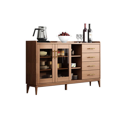Zeitgenössischer Sideboard Brauner Holzrahmen Sideboard mit Tür und Schublade für Esszimmer