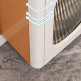 Sideboard di pietra in pietra glam bianca con porta per la cucina