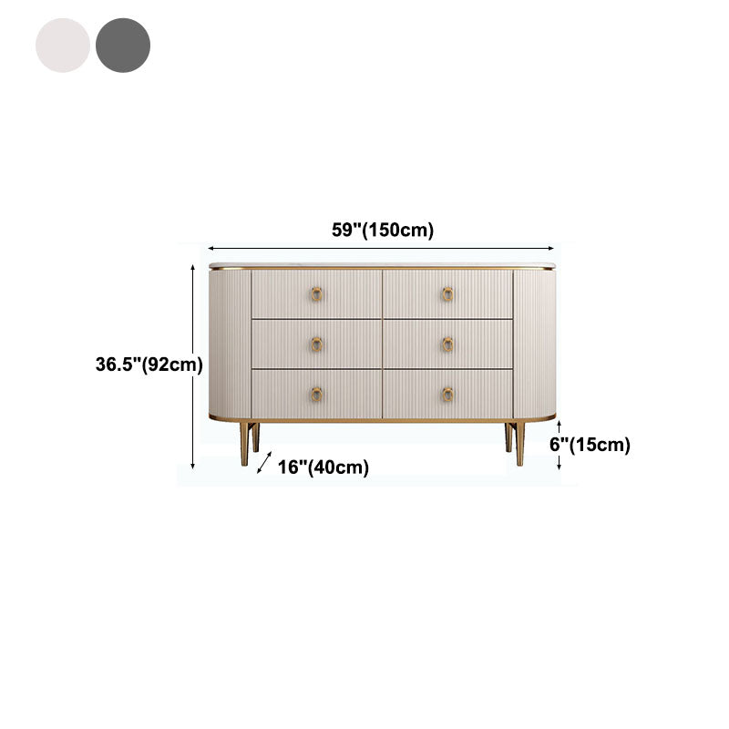 Sideboard in stile glam con cassetti di legno Sideboard per cucina