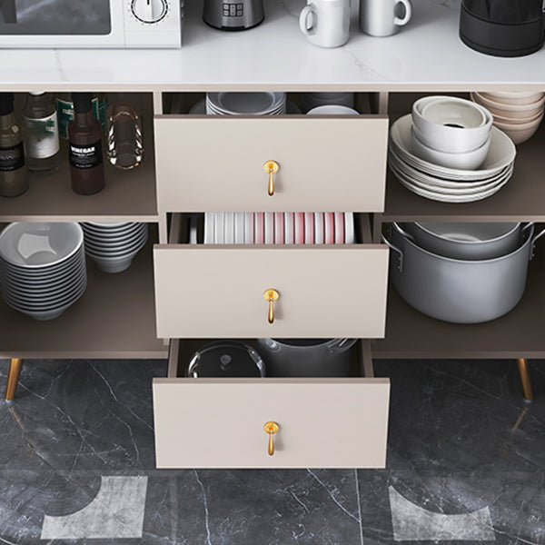 Servidor de estantería ajustable de liderazgo de madera de ingeniería de Glam. Para sala de estar para sala de estar