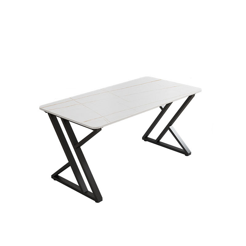 Scrivania rettangolare da ufficio in slitta di altezza da 30 pollici con gambe di ferro per ufficio