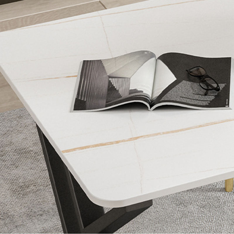 Scrivania rettangolare da ufficio in slitta di altezza da 30 pollici con gambe di ferro per ufficio