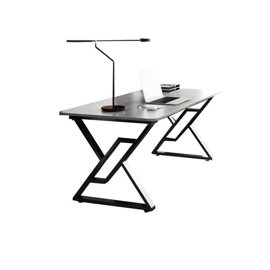 30" H Modern Rectangular Writing Desk Simple Desk with Black Metal Legs Clearhalo 'furn' 'furn_office_desk' 'Furniture' 'Office Desks' 'Office Furniture' 'office_desk' 5591237