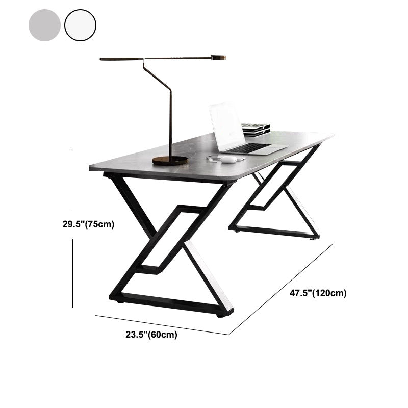 30" H Modern Rectangular Writing Desk Simple Desk with Black Metal Legs Clearhalo 'furn' 'furn_office_desk' 'Furniture' 'Office Desks' 'Office Furniture' 'office_desk' 5591244